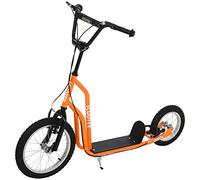 HOMCOM monopattino per bambini da 5 anni monopattino kickboard con pneumatici 16/12 pollici arancione 135 x 58 x 88-94 cm