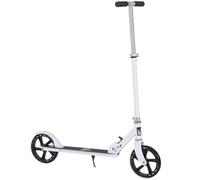 HOMCOM Monopattino pieghevole bambini 88x37x75-100 cm bianco | Altezza manubrio regolabile su 4 livelli, freno posteriore, max. 100 kg
