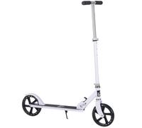 HOMCOM Monopattino Pieghevole con Manubrio Regolabile su 4 Livelli sistema di frenata posteriore per bambino adolescente peso max. 100KG dim. 88L x 37P x 75-100H cm Bianco