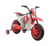 HOMCOM Moto da Cross Elettrica per Bambini da 3-5 Anni, Moto Elettrica per Bambini con Batteria 12V Ricaricabile e Rotelline Rimovibili, 106.5x51.5x68cm, Rosso