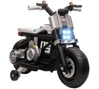 HOMCOM Moto Elettrica per Bambini 3-5 Anni 6V con Rotelle 86x44x58cm Bianca