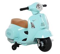 HOMCOM Moto Elettrica per Bambini 6V con Licenza Ufficiale Vespa Batteria, Motorino Elettrico per Bambini da 18-36 Mesi con Fari e Clacson, 66.5x38x52cm, Verde