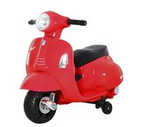 HOMCOM Moto Elettrica per Bambini con Licenza Ufficiale Vespa Batteria 6V, Fari e Clacson, per Bimbi da 18-36 mesi, Rosso, 66.5x38x52cm