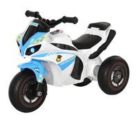HOMCOM Moto Giocattolo a 3 Ruote per Bambini 18-36 Mesi Bianco e Azzurro