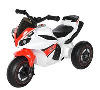 HOMCOM Moto Giocattolo a 3 Ruote per Bambini 18-36 Mesi Bianco e Rosso