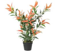 HOMCOM Nespola artificiale 90 cm pianta artificiale con 300 foglie, pianta artificiale in plastica come vera decorazione con rami personalizzabili per soggiorno, camera da letto, ufficio, giardino
