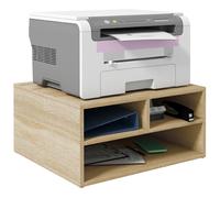 HOMCOM Organizzatore da scrivania effetto legno con 3 scomparti supporto stampante dim. 47L x 40P x 22,5A cm
