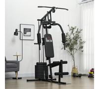 HOMCOM Palestra Multifunzione per Allenamento a Casa e Professionale, Stazione Fitnes in Acciaio con Pesi da 45kg, 135x103x210cm, Nero "La stazione fitness HOMCOM porta la palestra a casa tua. Complet