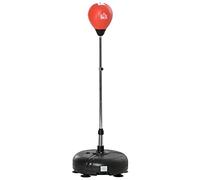 HOMCOM Palla da boxe Stand Up regolabile in altezza su 4 livelli con base imbottita Guanti e gonfiatore per adulti e adolescenti Ø45x132-158 cm Nero e Rosso