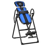 HOMCOM Panca ad Inversione Pieghevole con Ruote, Altezza Regolabile 140-203 cm, Tavola di Inversione con Protezione Cintura, per Allenamento Muscolare e Sollievo dal Dolore alla Schiena, Casa Palestra