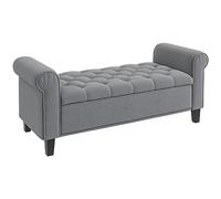 HOMCOM Panca Camera da Letto con Vano Contenitore 126x48.5x57 cm Grigio