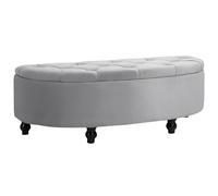 HOMCOM Panca Contenitore Camera da Letto 120x46x42 cm Grigio Chiaro