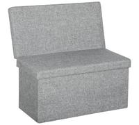 HOMCOM Panca Contenitore Camera da Letto con Schienale 76x50x73 cm Grigio