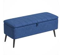 HOMCOM Panca Contenitore con Gambe in Acciaio 102x40x44 cm Blu Scuro