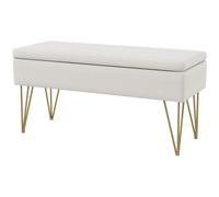 HOMCOM Panca Contenitore Fondo Letto in Tessuto con Gambe in Acciaio