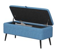 HOMCOM Panca Contenitore Imbottita, 102x40x44 cm, Blu Scuro