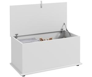 HOMCOM Panca Contenitore in Legno Moderna e Multiuso 80x40x40cm Bianco