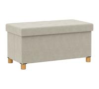 HOMCOM Panca Contenitore Pieghevole 67L Coperchio Imbottito in Velluto Crema