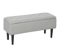 HOMCOM Panca Contenitore Pieghevole Capacità 47 L 95x38x45 cm Rivestito in Peluche Piede del Letto per Soggiorno Camera da Letto Grigio Aosom Italy