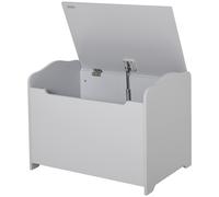 HOMCOM Cassapanca Portagiochi in Legno, Panca Contenitore per Cameretta Coperchio con Pistone Pneumatico, 60x40x48cm, Grigio