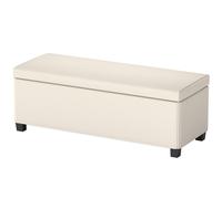 HOMCOM Panca da Ingresso Vellutata a Coste con Spazio Contenitore da 84L Beige