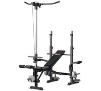 HOMCOM Panca da Palestra con Squat Rack e Leg Extension 180x134x200cm