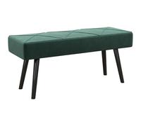 HOMCOM Panca Fondo Letto con Imbottitura, 100x36x45 cm, Verde e Nero | Panca da Ingresso e Soggiorno, Tessuto Effetto Velluto e Acciaio