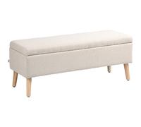 HOMCOM Panca imbottita per letto, panca in lino per camera da letto, corridoio, soggiorno, portata 120 kg, 110 x 39 x 45 cm, beige