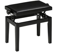 HOMCOM Panca per pianoforte, sgabello per pianoforte, regolabile in altezza, elegante in pelle sintetic legno di gomma, nero, 63 x 33 x 56cm Aosom Italy