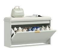 HOMCOM Panca per scarpe con cuscino imbottito e cassetto ribaltabile, scarpiera che può contenere fino a 120 kg per corridoio, ingresso e portico, 80x26x47,5 cm, verde