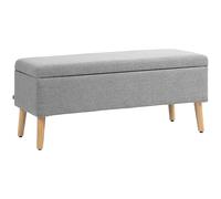 HOMCOM Panca portaoggetti imbottita panca portabiancheria per camera da letto, corridoio, soggiorno, carico 220 Kg, 110 x 39 x 45 cm, grigio