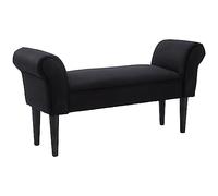 HOMCOM Panca Scarpiera con Braccioli Arrotolati, Panca Imbottita per Ingresso, Nero, 102x36x51cm