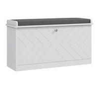 Homcom Panca scarpiera moderna con ripiani regolabili 80X26X44,5 cm Bianco