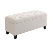 HOMCOM Panchetta contenitore imbottita 100x40x44cm Bianco crema