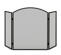 HOMCOM Parafuoco a 3 pannelli Pieghevole Schermo per caminetto Telaio in acciaio Schermo per caminetto 96x62 cm Nero