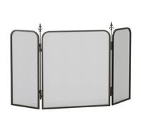 HOMCOM Parascintille Camino Pieghevole a 3 Pannelli, Parafuoco in Metallo, 96x1.3x56 cm, Nero