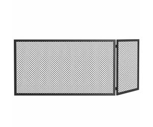 HOMCOM Parascintille Camino Pieghevole a 2 Pannelli, 122x1x75 cm, Nero