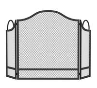 HOMCOM Parascintille Camino Pieghevole a 3 Pannelli, 122x1x74 cm, Nero