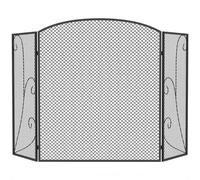 HOMCOM Parascintille Camino Pieghevole a 3 Pannelli, 133x1x77 cm, Nero