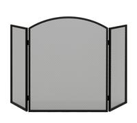 HOMCOM Parascintille Camino Pieghevole a 3 Pannelli, 96x1.2x62 cm, Nero