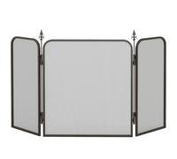 HOMCOM Parascintille Camino Pieghevole a 3 Pannelli in Metallo Nero 96x1.3x56 cm