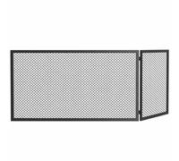 HOMCOM Parascintille per Camino Pieghevole a 2 Pannelli, 122x1x75 cm, Nero
