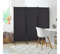 HOMCOM Paravento da Interno a 3 Pannelli Pieghevole, 253x182 cm Separé Divisorio per Ambienti Interno Autoportante Intrecciato in Metallo e Poliestere per Casa, Soggiorno e Ufficio, Nero Vuoi creare f