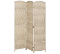 HOMCOM Paravento da Interno Pieghevole in PP e Legno di Pino, 135x180cm