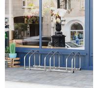 Homcom Parking per 3 biciclette Cavalletto da parcheggio per biciclette 76X33X27Cm