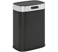 HOMCOM Pattumiera a pedale da 5 l, apertura a pressione, nero, 21,5 x 19,5 x 30 cm