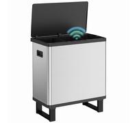 HOMCOM Pattumiera Automatica con Sensore 54L 3 Scomparti Acciaio Inox Argento