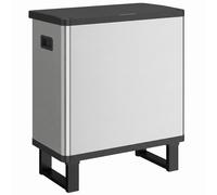 HOMCOM Pattumiera Automatica con Sensore 54L 3 Scomparti Acciaio Inox Argento