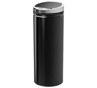 HOMCOM Pattumiera Automatica con Sensore a Infrarossi e Capacità 50L, Acciaio Inox e Plastica, Nero, 30.5x30.5x81.5cm