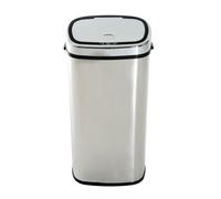 HOMCOM Pattumiera Cestino dei Rifiuti in Acciaio Inox con Sensore a Infrarossi 68L, Rettangolare, Argento